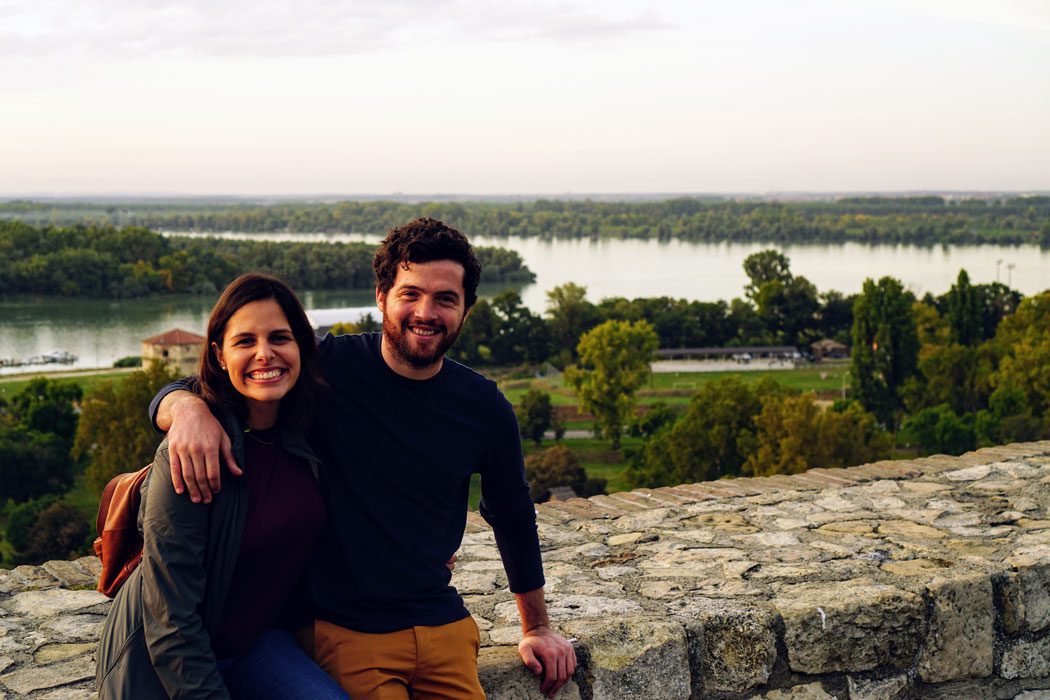 Cristina and Mike in front of Sava