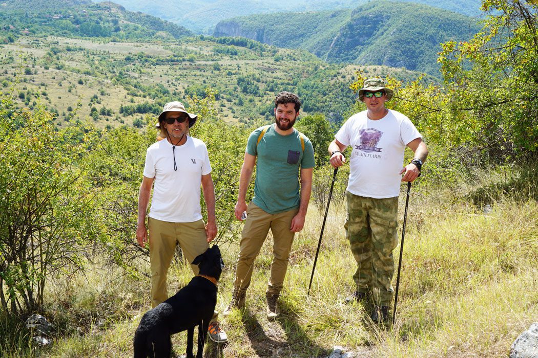 Dusan and Mike hiking in Sicevo