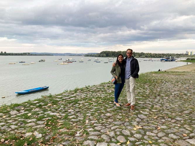 Cristina and her dad in Zemun