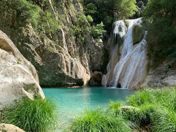 Polylimnio Waterfalls, Hike in Peloponnese