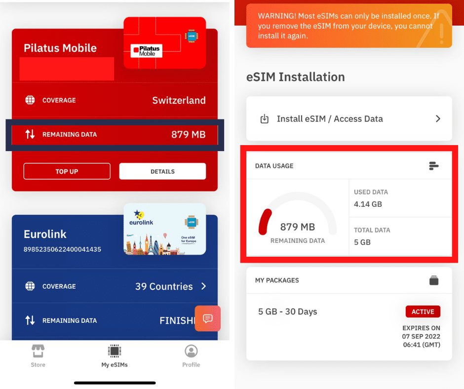 Checking Usage of Travel Phone Plan