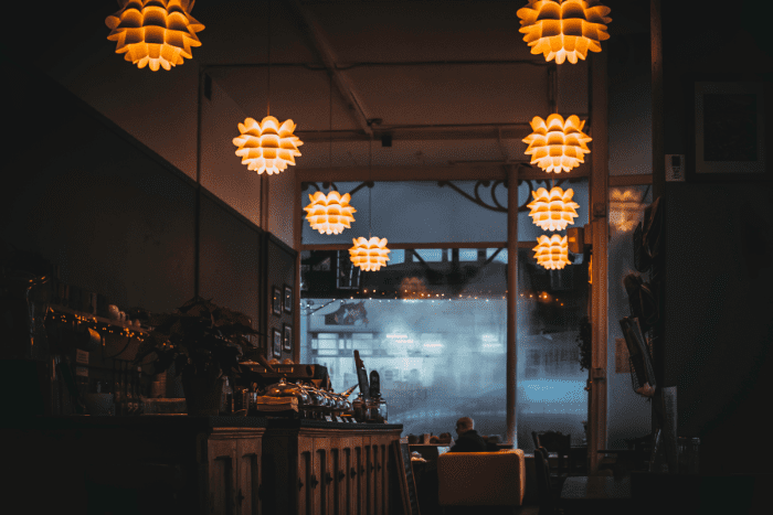 Interior of French restaurant