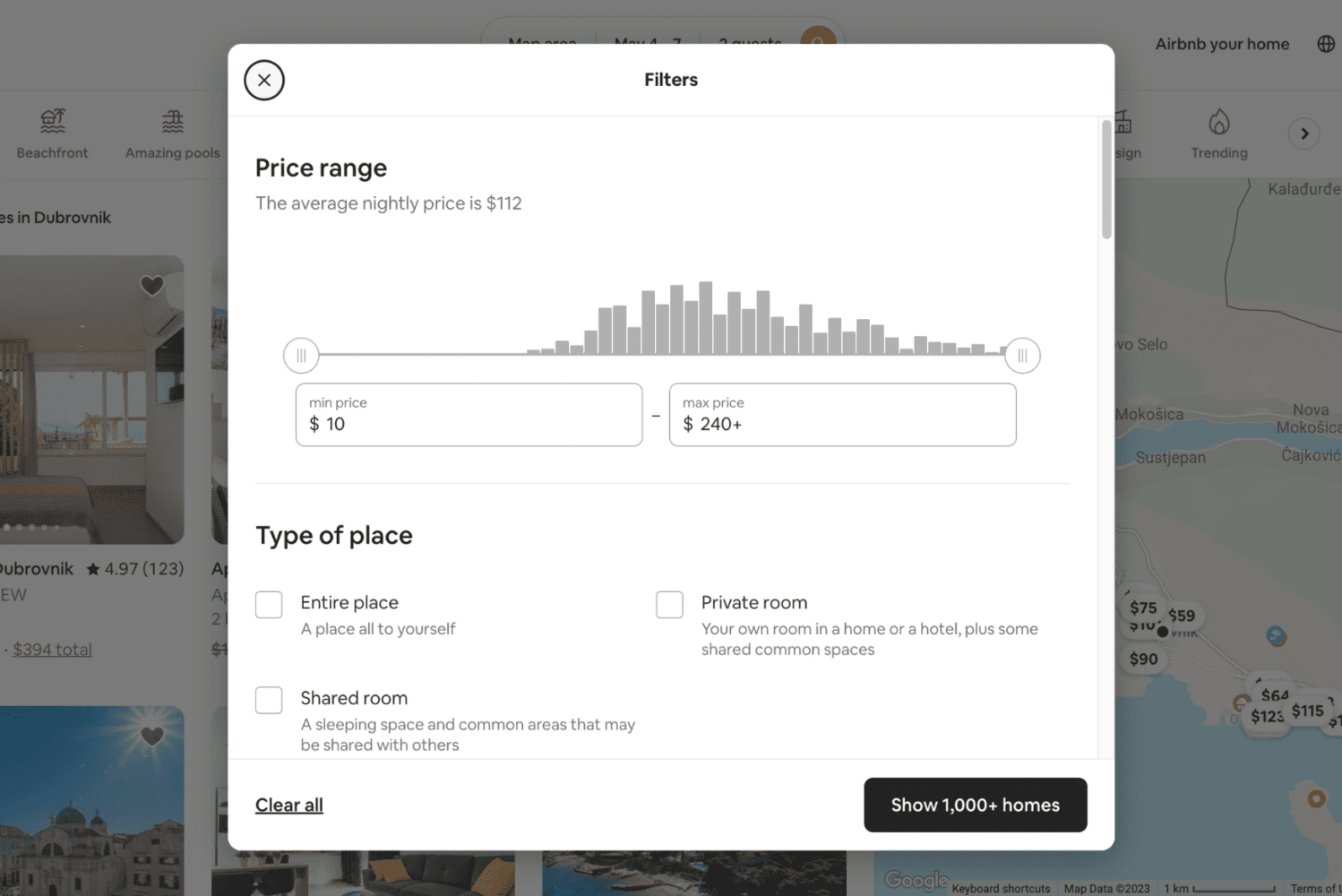 Airbnb tips for guests: rely on filters